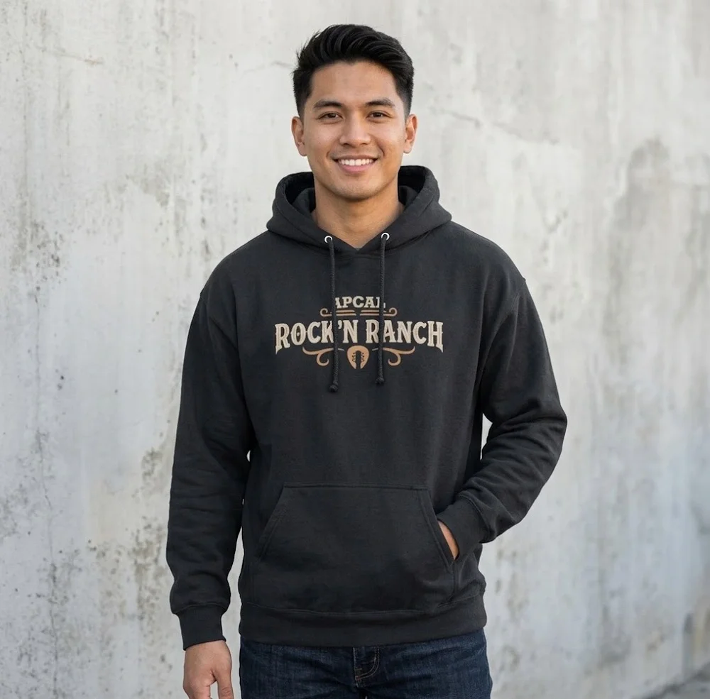 Jerzees APCAL Rock N Ranch Graphic Hoodie Black XL Western Country Pullover